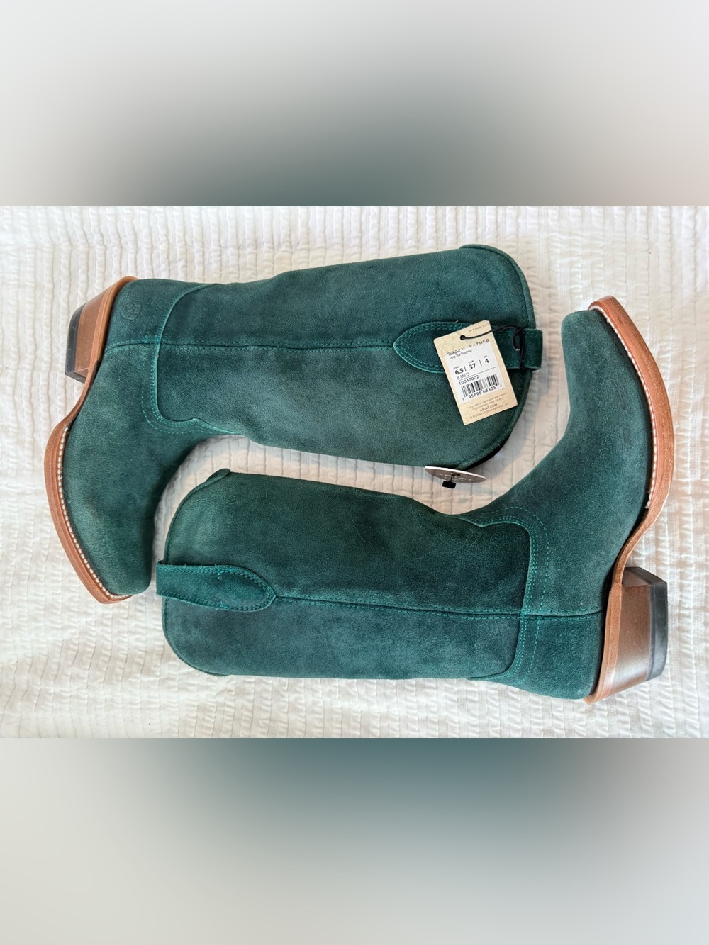 Ariat Memphis Suede Mid-Calf Western Boots in Dark Teal NWT 1020
